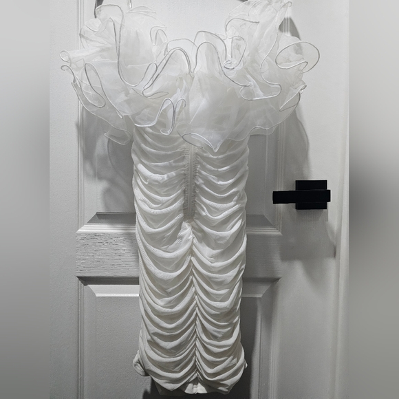 Fashion Nova - Ruffle Mami Mesh Mini Dress - Picture 6 of 9